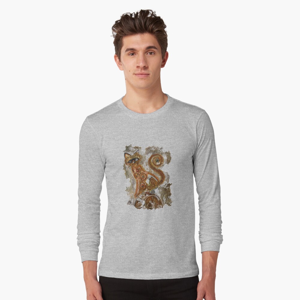 CRAZY STEAMPUNK CAT Long Sleeve T-Shirt