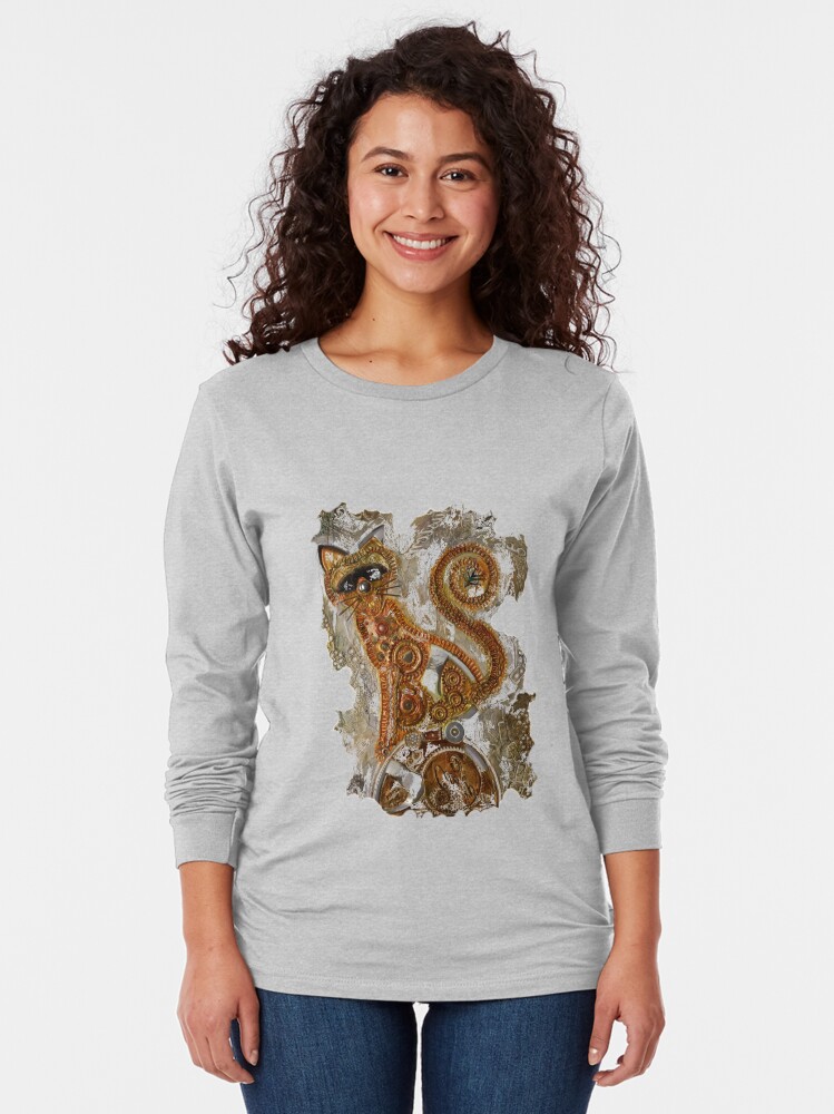 Alternate view of CRAZY STEAMPUNK CAT Long Sleeve T-Shirt