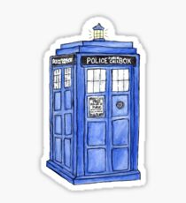 Watercolor Tardis Sticker