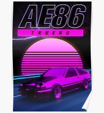 Póster AE86 CARTEL DE SINTEÑA RETRO