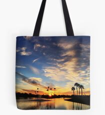 Arizona Sunset on the Pond Blue Sky Tote Bag