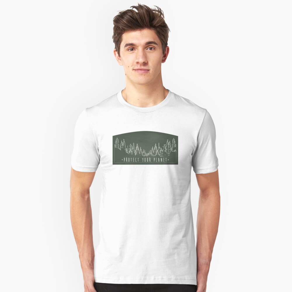 Protect Your Planet sticker Slim Fit T-Shirt