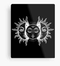 Vintage Sun and Moon Solar Eclipse Metal Print