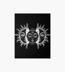 Vintage Sonne und Mond Sonnenfinsternis Galeriedruck