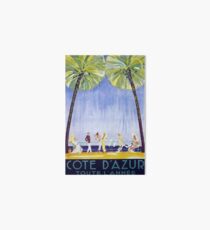 Cote d' Azur, France Vintage Travel Poster Art Board