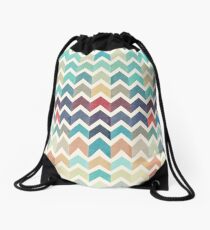 Watercolor Chevron Pattern Drawstring Bag