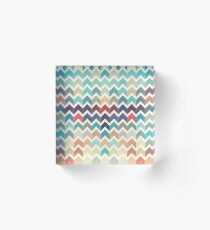Watercolor Chevron Pattern Acrylic Block