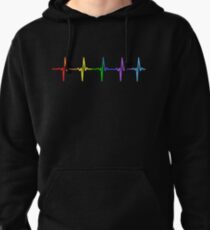 Rainbow Pulse Hearbeat LGBT Pullover Hoodie