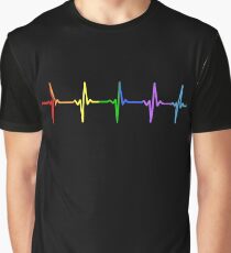 Rainbow Pulse Hearbeat LGBT Graphic T-Shirt