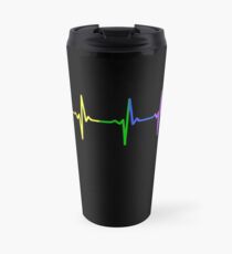 Taza de viaje Rainbow Pulse Hearbeat LGBT