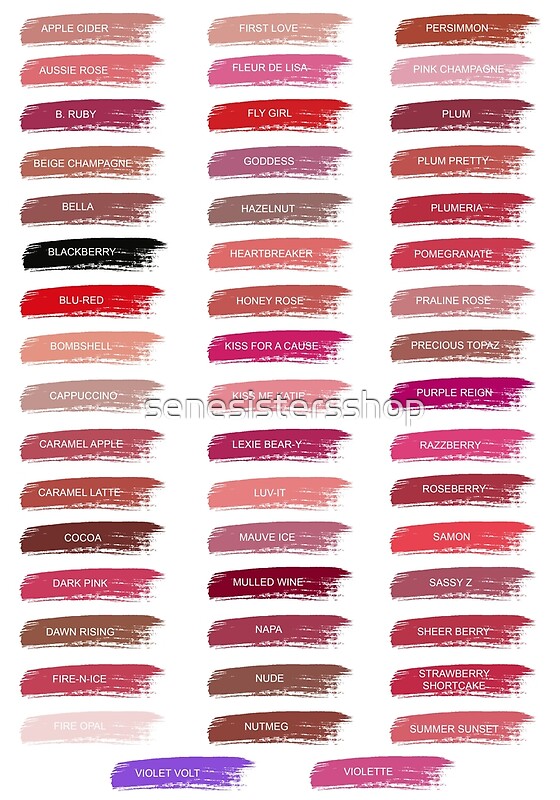 Lipsense Lip Color Chart