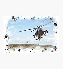 Apache messy digital watercolour Photographic Print