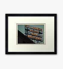 St. James Theater - Bullets Over Broadway Musical Neon Sign - Kodachrome Postcards Framed Print