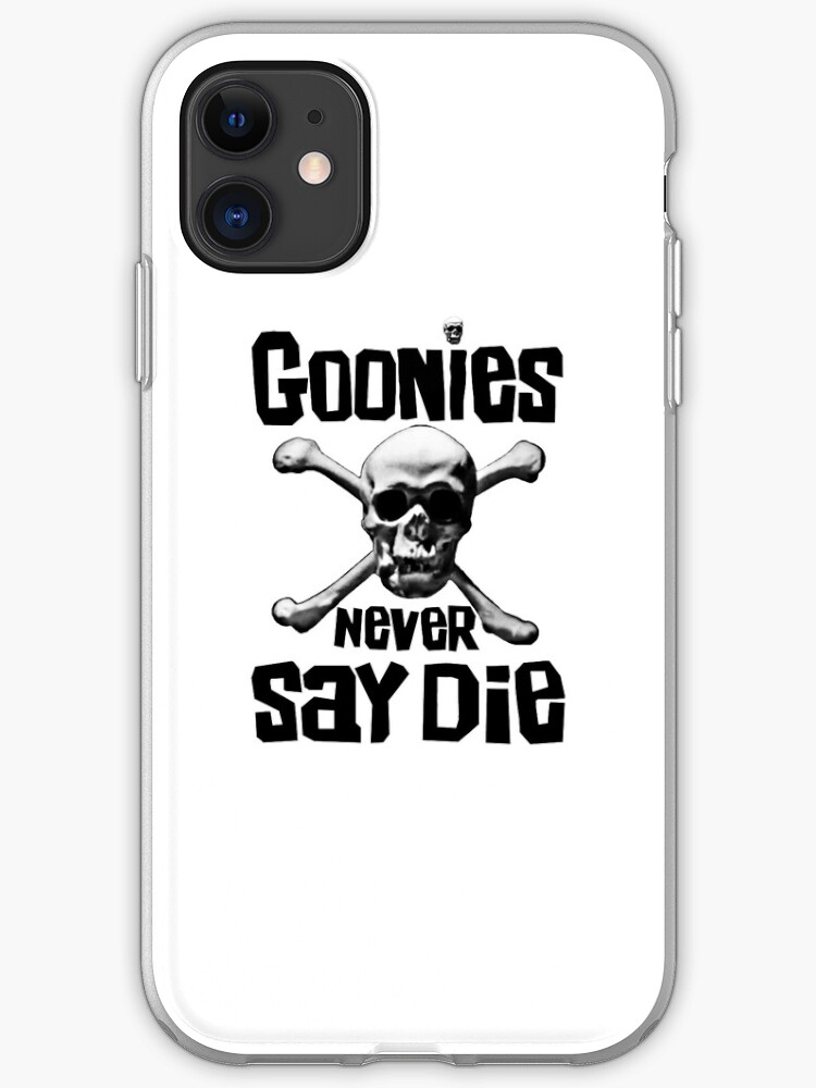 The Goonies - Never Say Die - Grey on Black iphone 11 case The Goonies - Never Say Die - Grey on Black iphone 11 case