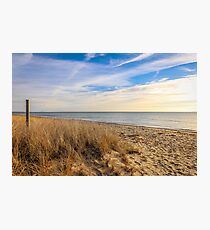 Peaceful Sandy Beach With Cloud Streaked Sky Photographic Print