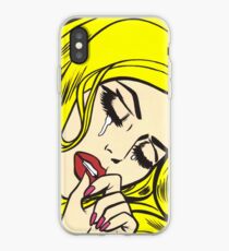 Vinilo o funda para iPhone Chica rubia llorando cómica