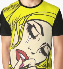 Blonde Crying Comic Girl Graphic T-Shirt