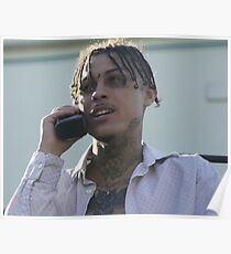 LIL SKIES RED ROSES CANDID SHOT ON THE PHONE HIGH QUALITY RENDER PHOTO MUSIC VIDEO COVER Poster
