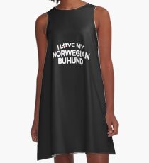 I Love My Norwegian Buhund A-Line Dress