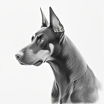 Dessin Doberman noir et blanc Carte de v ux