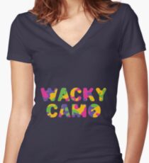 Wacky Camo #1 Women's Fitted V-Neck T-Shirt