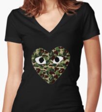 BAPE tshirt Women's Fitted V-Neck T-Shirt