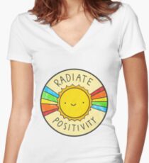 Radiate Positivity Women's Fitted V-Neck T-Shirt