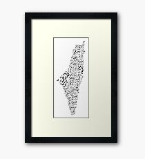 Palestine Map with Mahmoud Darwish Poem Framed Print