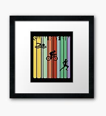 Triathlon Design - Schwimmen Bike Run Gerahmtes Wandbild