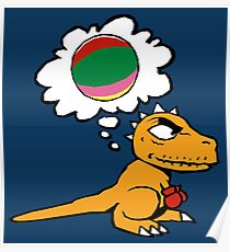 Little dino wants to play Poster