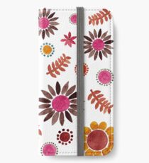 Rosa Blumengarten iPhone Flip-Case/Hülle/Skin