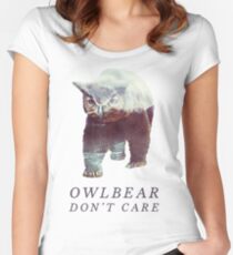 Owlbear Don't Care Women's Fitted Scoop T-Shirt