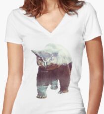 Owlbear Fitted V-Neck T-Shirt