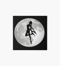 Sailor Moon Silhouette Black and White Realistic Moon Art Board