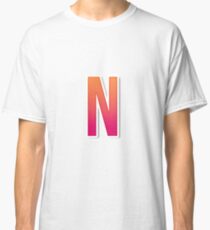 The Letter N Typography Sticker Classic T-Shirt
