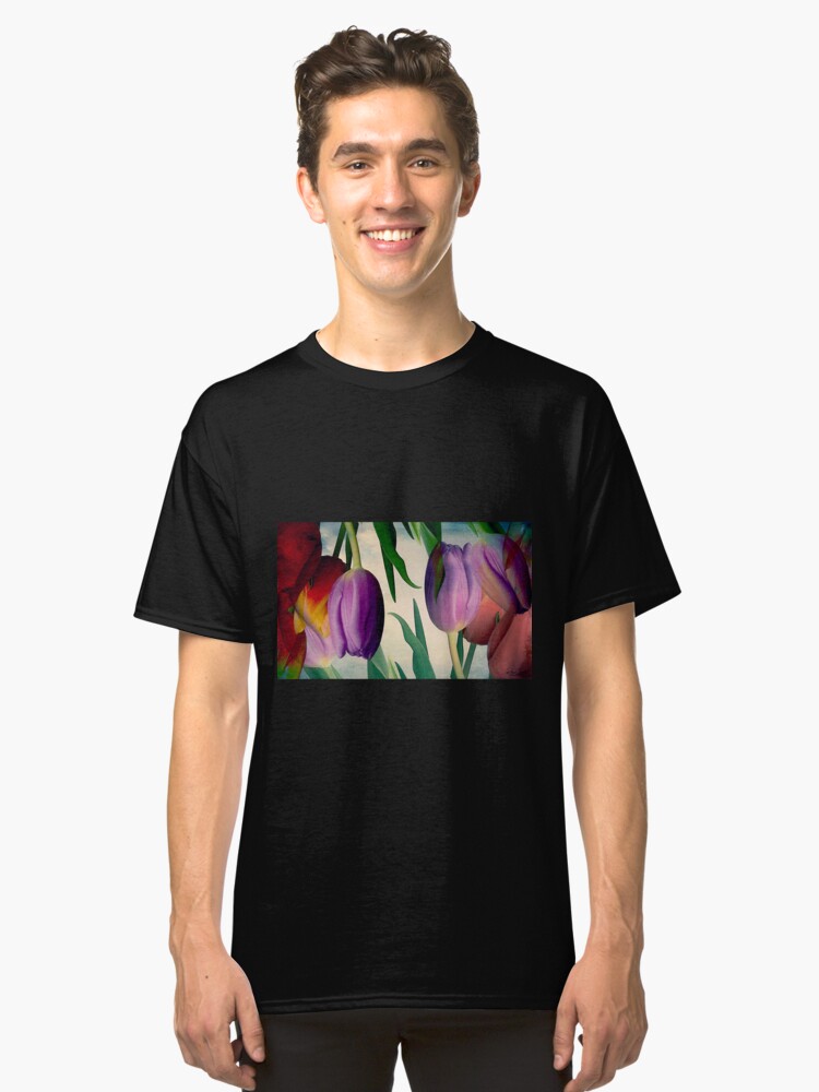 Alternate view of Tulips Gone Topsy Turvy Classic T-Shirt