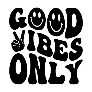 Peace Sign Hand Good Vibes Design Quote Decal Sticker Wall Vinyl