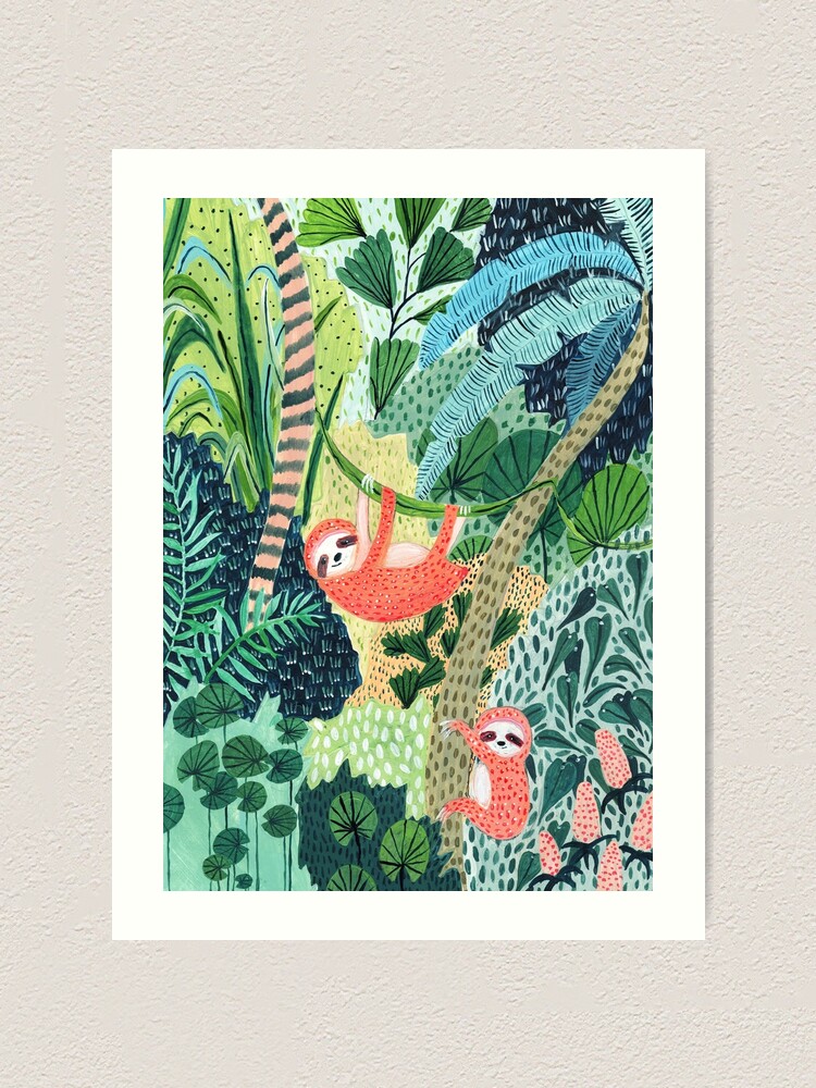 Alternate view of Jungle Sloth Family Art Print