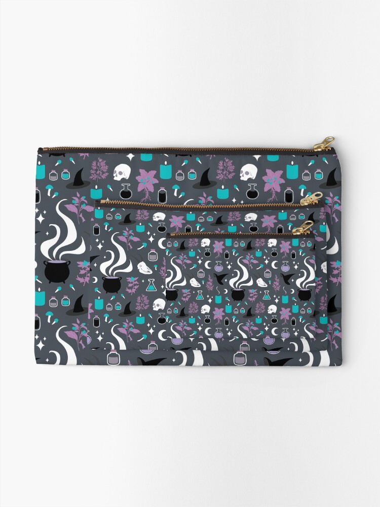 Alternate view of Witchy Pattern - Dark Zipper Pouch