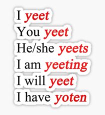 yeet verb chart Sticker