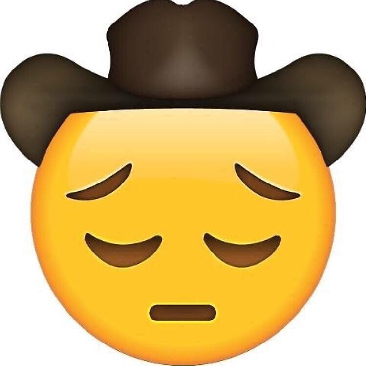 Disappointed Cowboy Hat Emoji By Bartzlaura Redbubble disappointed-cowboy-hat-emoji-by-bartzlaura-redbubble