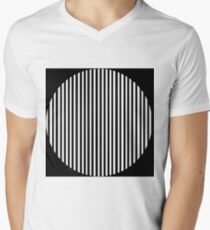 Black and white circles and stripes Men's V-Neck T-Shirt