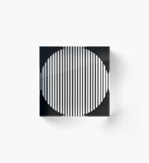 Black and white circles and stripes Acrylic Block