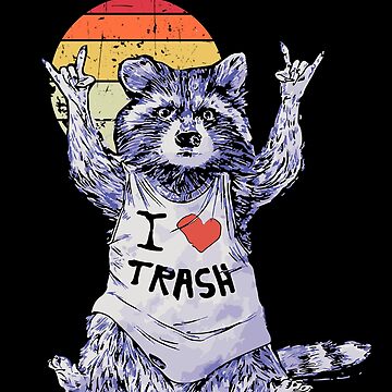 Save The Trash Panda Funny Raccoon T-Shirt Metal Print by EQ