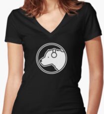 Polar Bear DJ Women's Fitted V-Neck T-Shirt