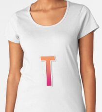 The Letter T Typography Sticker Women's Premium T-Shirt