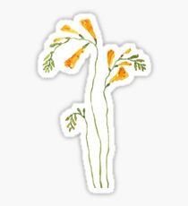 yellow freesia flower watercolor Sticker