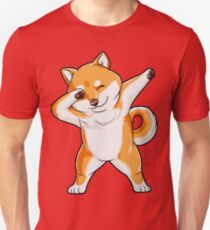 Tupfendes Doge Shiba Inu T-Shirt lustiges Meme japanisches Hundewelpen-Geschenk für Tierliebhaber Slim Fit T-Shirt