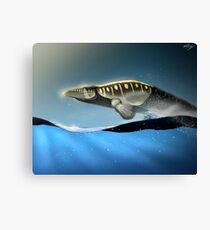 Tylosaur surfing Canvas Print