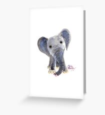 Nosey Elephant ' Nosey Nelson ' by Shirley MacArthur Greeting Card